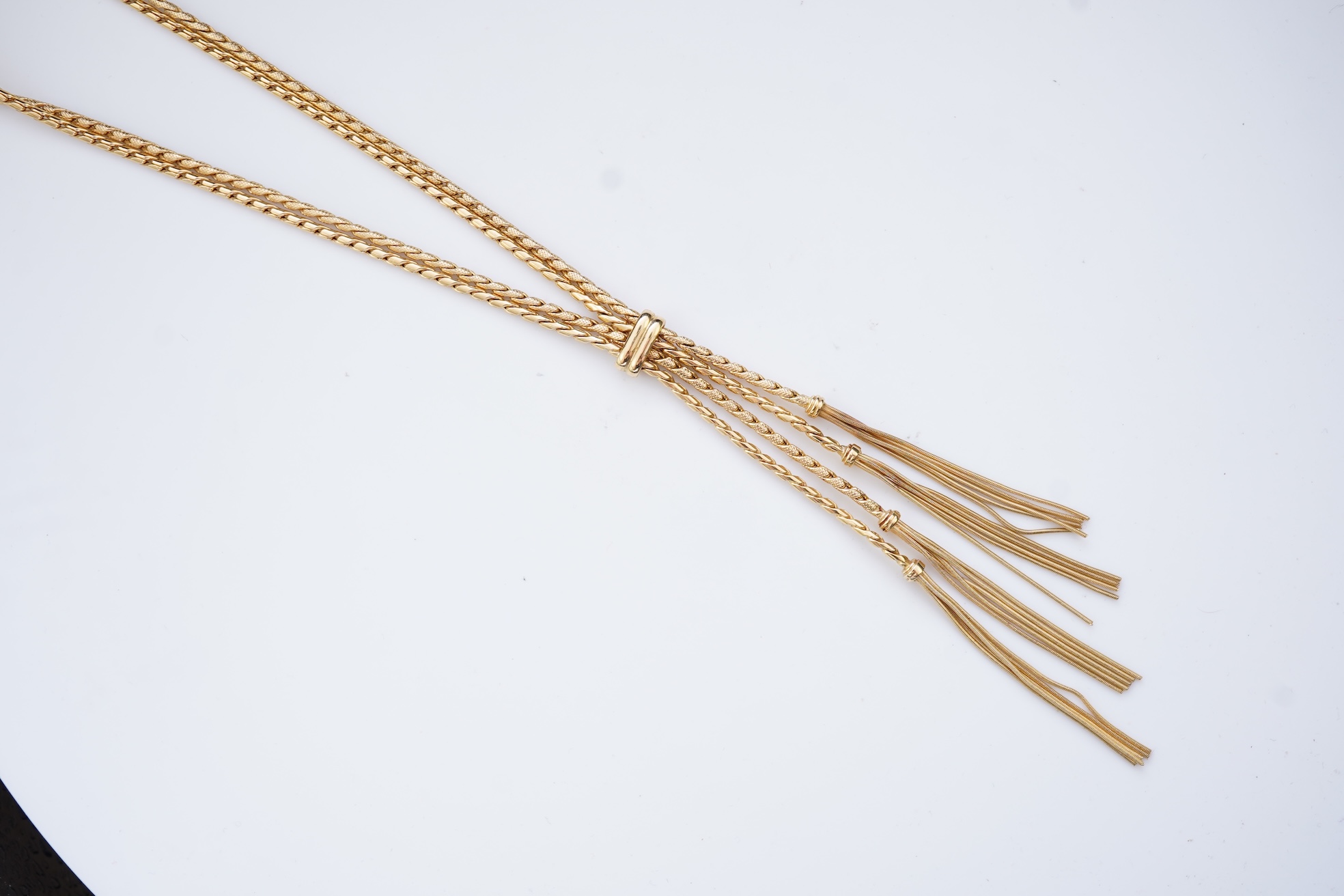 A gold necklace